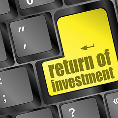 Image showing return of investment keyboard key