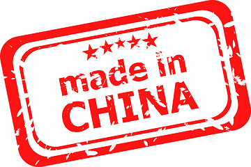 Image showing Red rubber stamp of Made In China