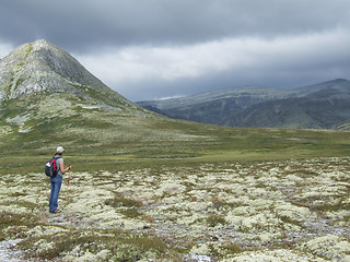 Image showing Short break from hiking