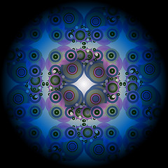 Image showing Blue abstract fractal pattern background