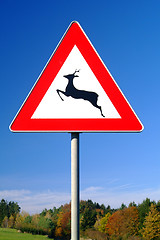 Image showing traffic sign deer pass