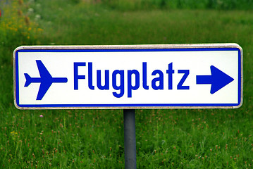 Image showing sign Flugplatz airport