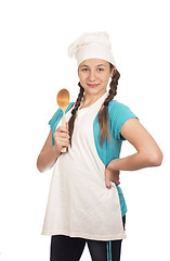 Image showing girl cook on white background