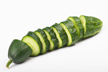 Image showing The cut cucumbers