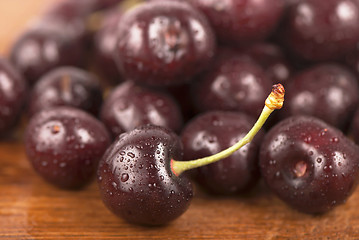 Image showing Red, ripe, juicy cherries