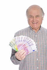 Image showing Man holding lots of cash