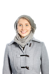 Image showing Smiling woman in a winter ensemble
