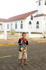 Image showing editorial native boy baseball Corn Island Nicaragua