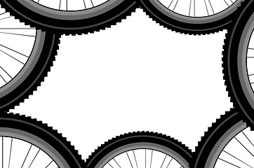 Image showing Bike wheel isolated on white background, sports pattern