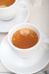 Image showing Italian espresso coffee and sugar cubes