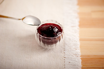 Image showing berry jam bowl closeup