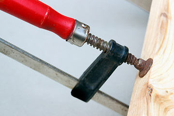 Image showing Clamp with red handle