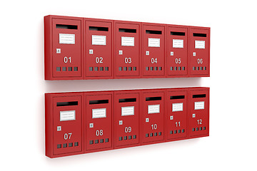 Image showing Red mailboxes