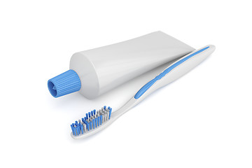 Image showing Toothbrush and toothpaste