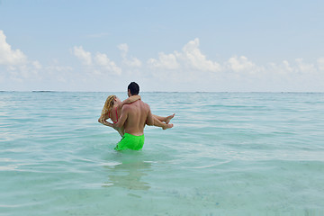 Image showing happy young  couple at summer vacation have fun and relax