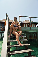 Image showing happy young  couple at summer vacation have fun and relax