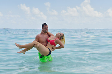 Image showing happy young  couple at summer vacation have fun and relax