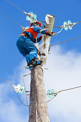 Image showing Electric eliminates the accident at the power line pole