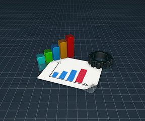 Image showing business graph and gear wheel