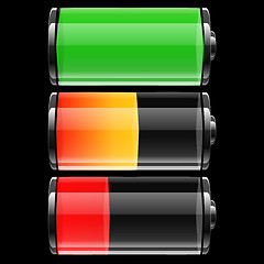 Image showing Battery set with color levels 