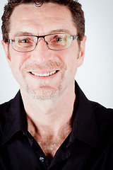 Image showing attractive adult man with glasses and black shirt