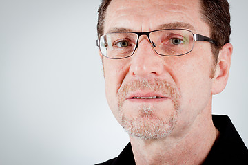 Image showing attractive adult man with glasses and black shirt