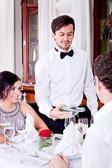 Image showing man and woman for dinner in restaurant