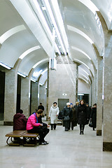 Image showing passenger in the subway station in Russia