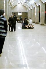 Image showing passenger in the subway station in Russia