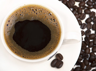 Image showing Cup  hot coffee