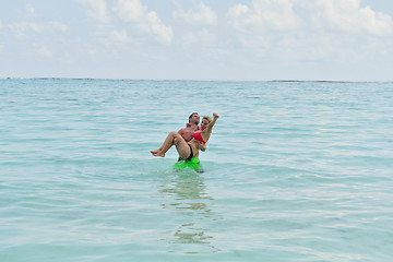 Image showing happy young  couple at summer vacation have fun and relax