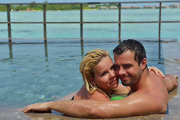 Image showing happy young  couple at summer vacation have fun and relax