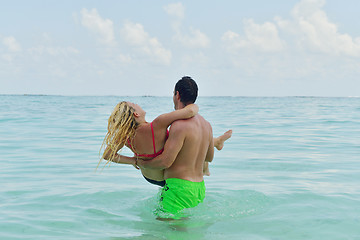 Image showing happy young  couple at summer vacation have fun and relax