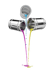 Image showing Paint Pouring from Buckets.