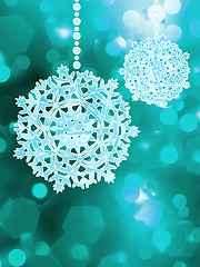Image showing Blue snowflake over bokeh background. EPS 8