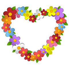 Image showing Flower Heart Bouquet Spring Background