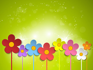 Image showing Beautiful Spring Green Flowers Background 