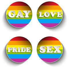 Image showing Gay Flag Circle Striped Sticker