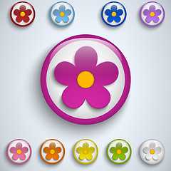 Image showing Flower Spring Button Sticker Icon