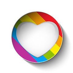 Image showing Gay Flag Heart Striped Sticker