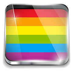 Image showing Gay Flag Circle Striped Sticker