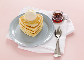 Image showing Heart Shaped Pancakes