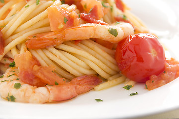 Image showing Tomato And Shrimp Pasta