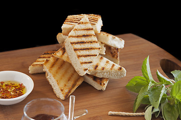 Image showing Grilled Bread Stack