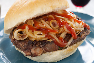 Image showing Steak And Onion Burger