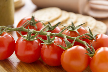 Image showing Cherry Tomato And Crackers