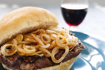 Image showing Steak And Onion Burger