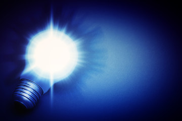 Image showing Background with lit lightbulb