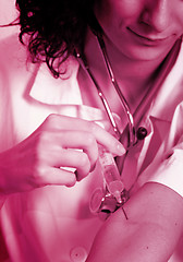 Image showing Portrait of a young doctor with stethoscope.