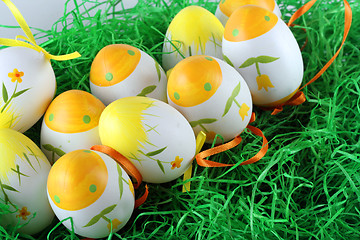 Image showing Painted easter eggs 